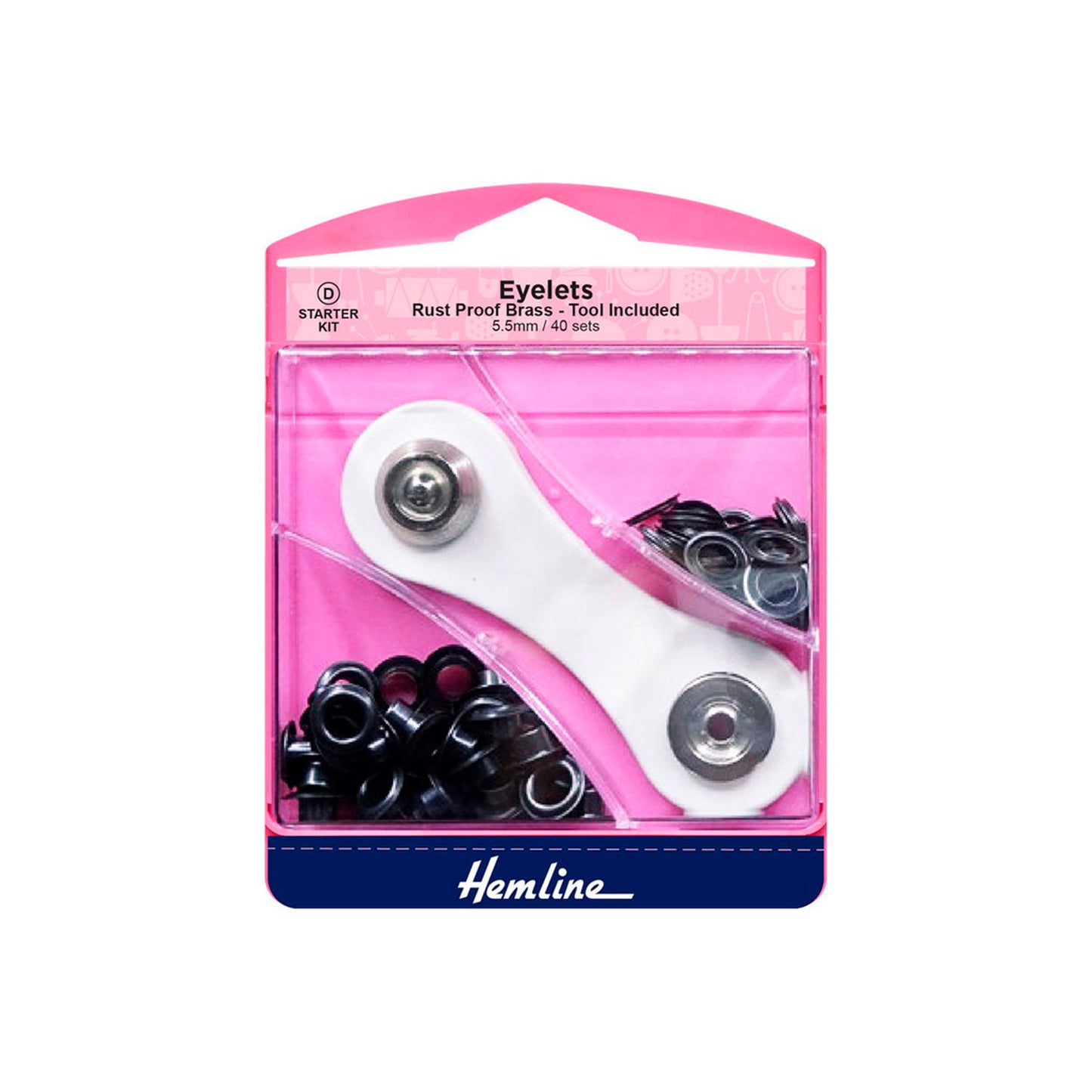 Kit Inicio Ojetillos Negro 5.5MM Hemline - 5 Unidades