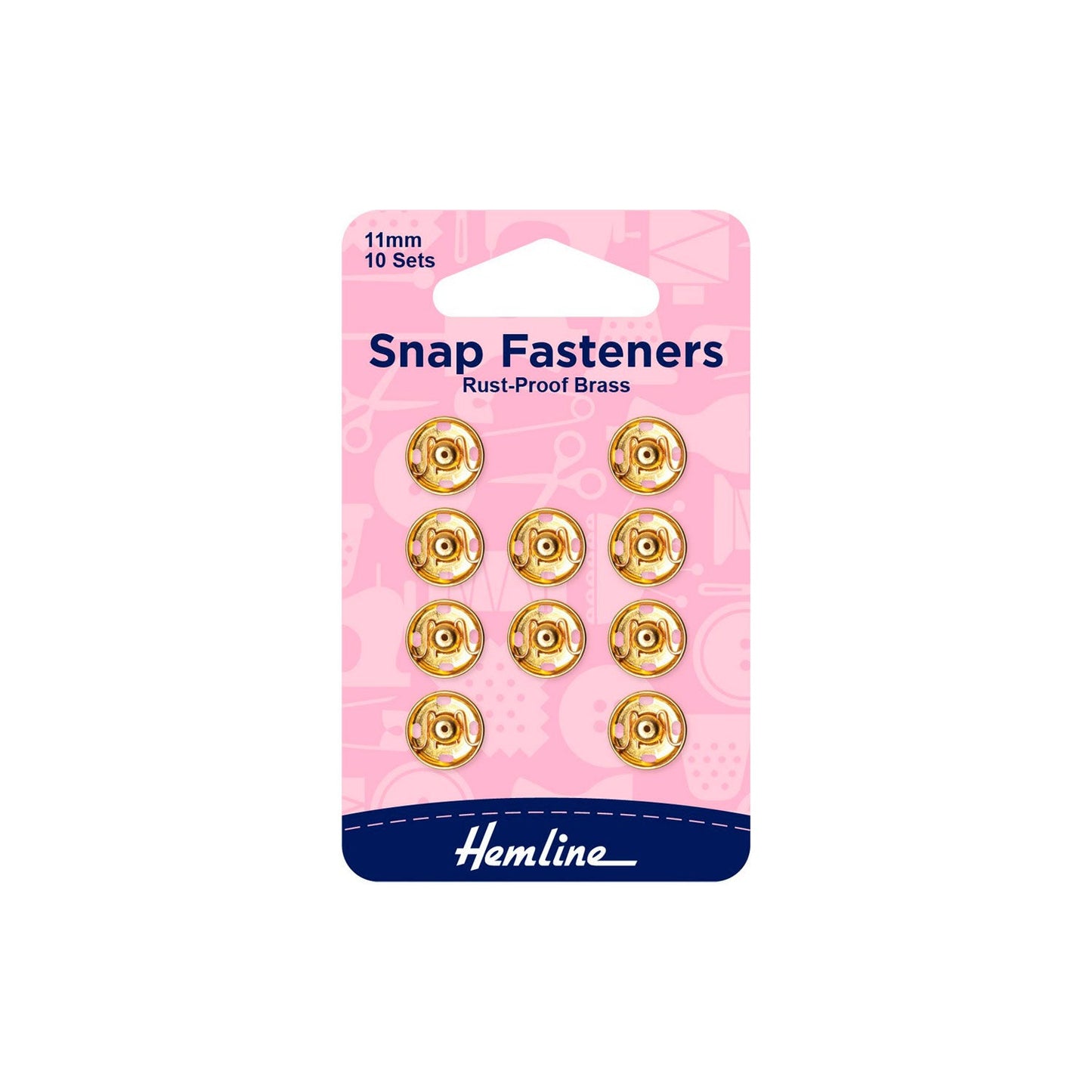 Broches a Presión Gold 11mm (420.11.G) Hemline - 5 Unidades