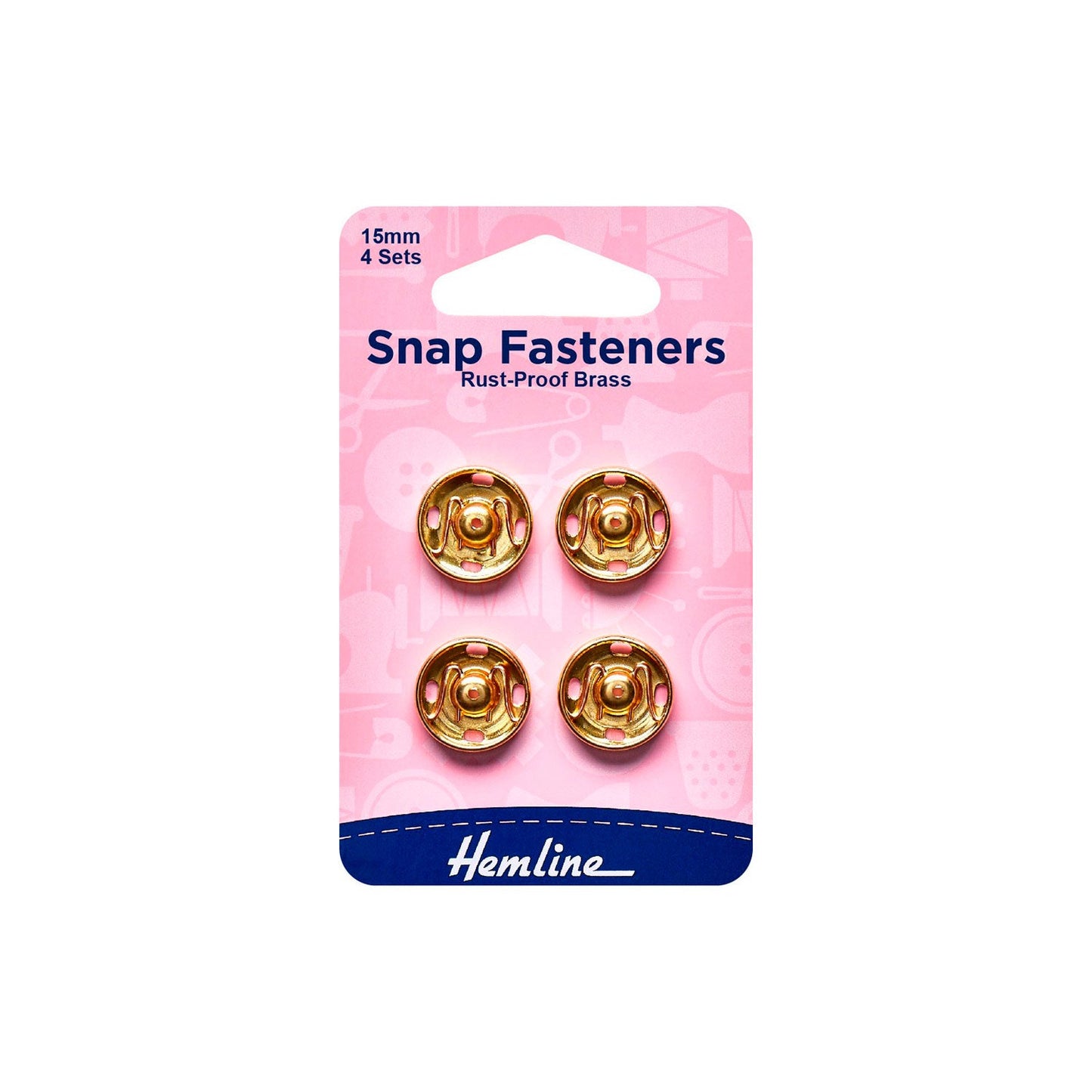 Broches a Presión Gold 15mm (420.15.G) Hemline - 5 Unidades
