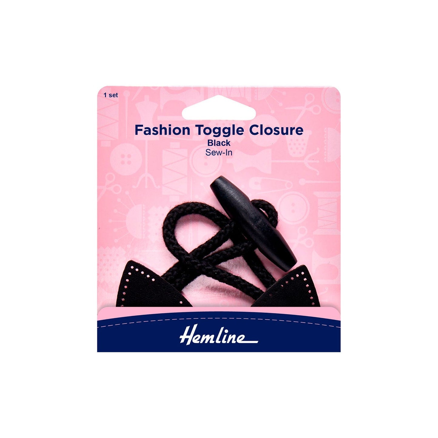 Botón con Pasador Montgomery Negro (4602.BK) Hemline - 5 Unidades