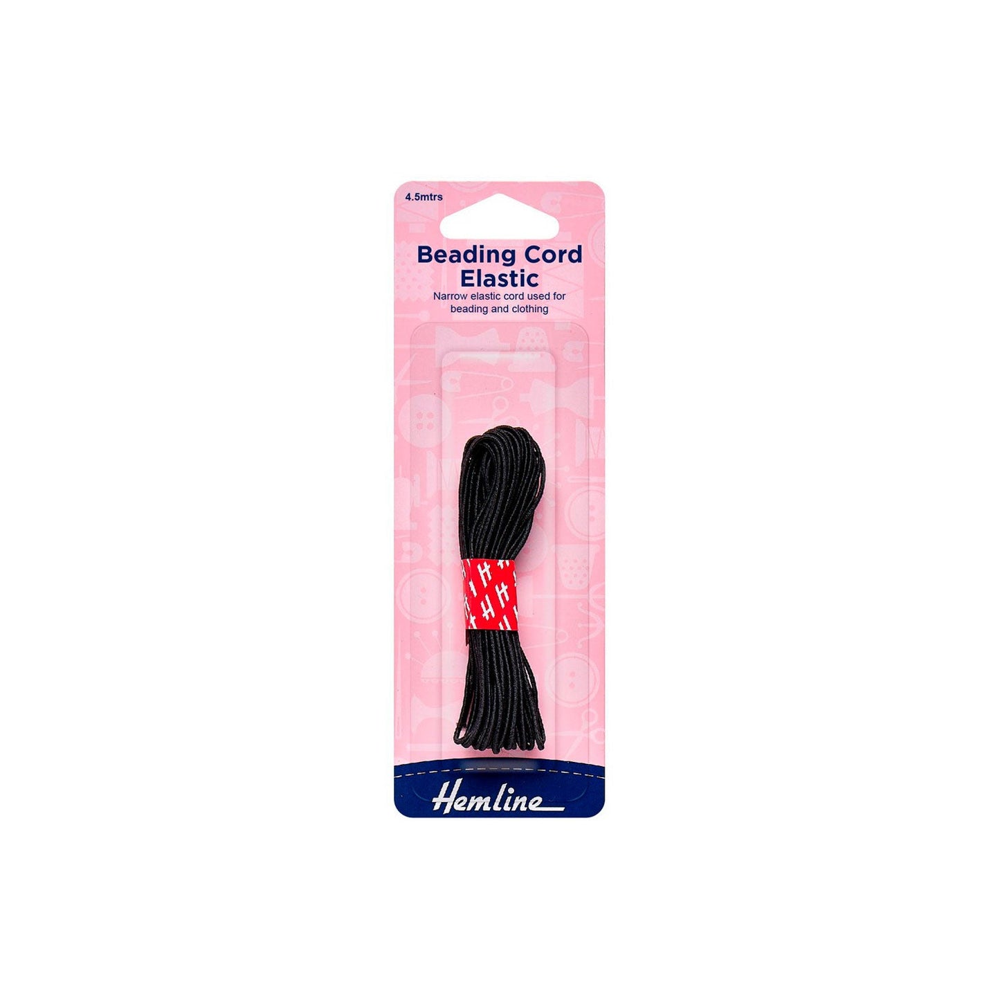 Cordón Elástico Negro (605.BK) Hemline - 5 Unidades