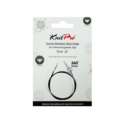 Cable Giratorio Nylon Silver KnitPro - 3 Unidades
