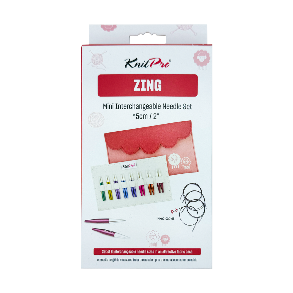 Set Palillos Intercambiable Zing Mini 5 Cm (47432) KnitPro - 3 Unidades