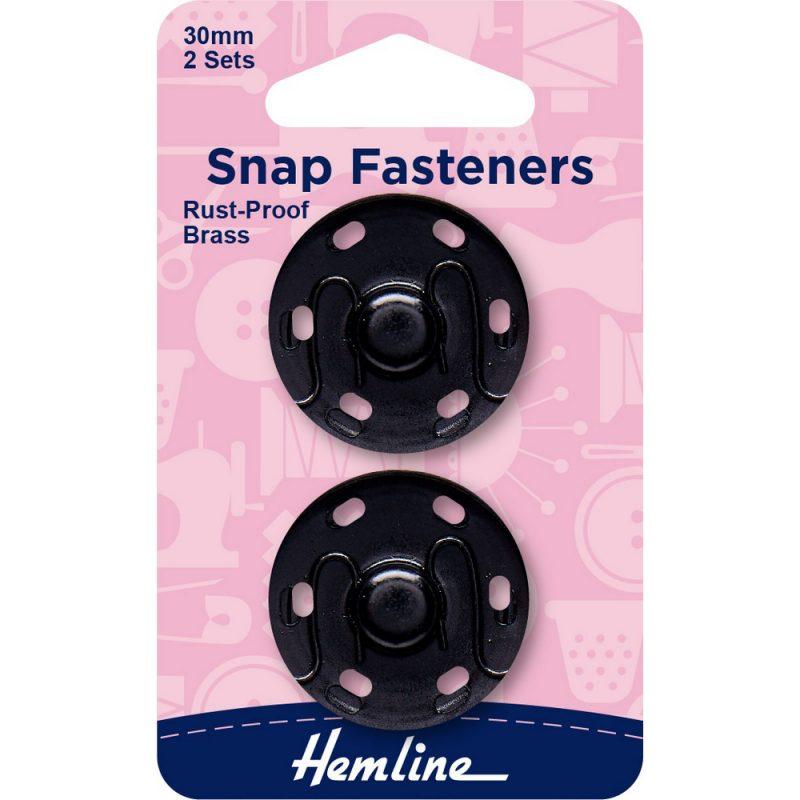 Broches Negros A Presión (421.3) Hemline - 5 Unidades