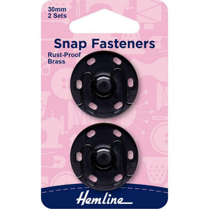 Broches Negros A Presión (421.3) Hemline - 5 Unidades