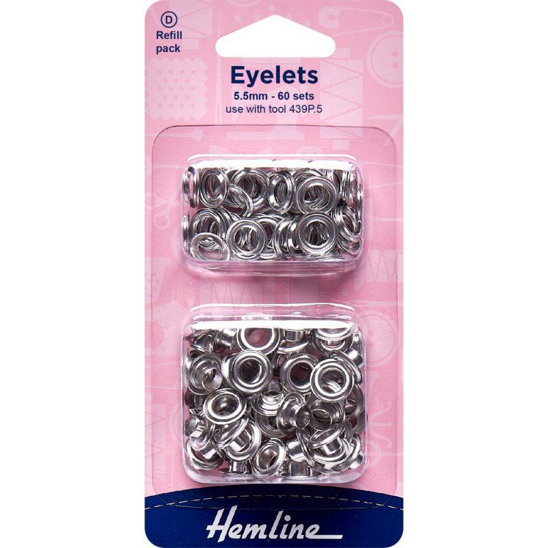 Ojetillos Plateados (438Pr.5.N) Hemline - 5 Unidades