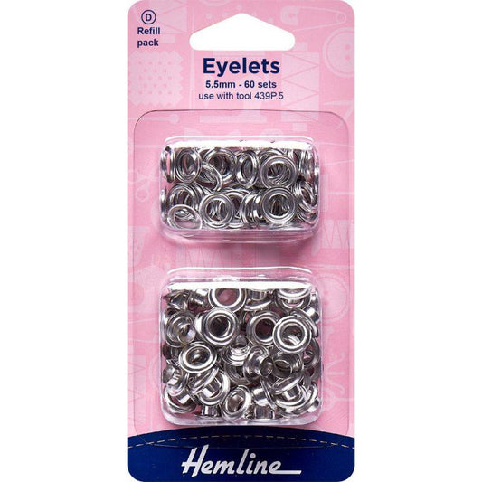 Ojetillos Plateados (438Pr.5.N) Hemline - 5 Unidades