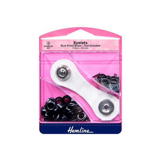 Kit Inicio Ojetillos Negro 5.5MM Hemline - 5 Unidades