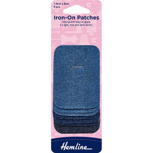 Parche Iron-On Denim Surtidos 9Un (690.AD) Hemline - 5 Unidades
