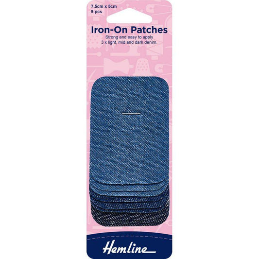Parche Iron-On Denim Surtidos 9Un (690.AD) Hemline - 5 Unidades