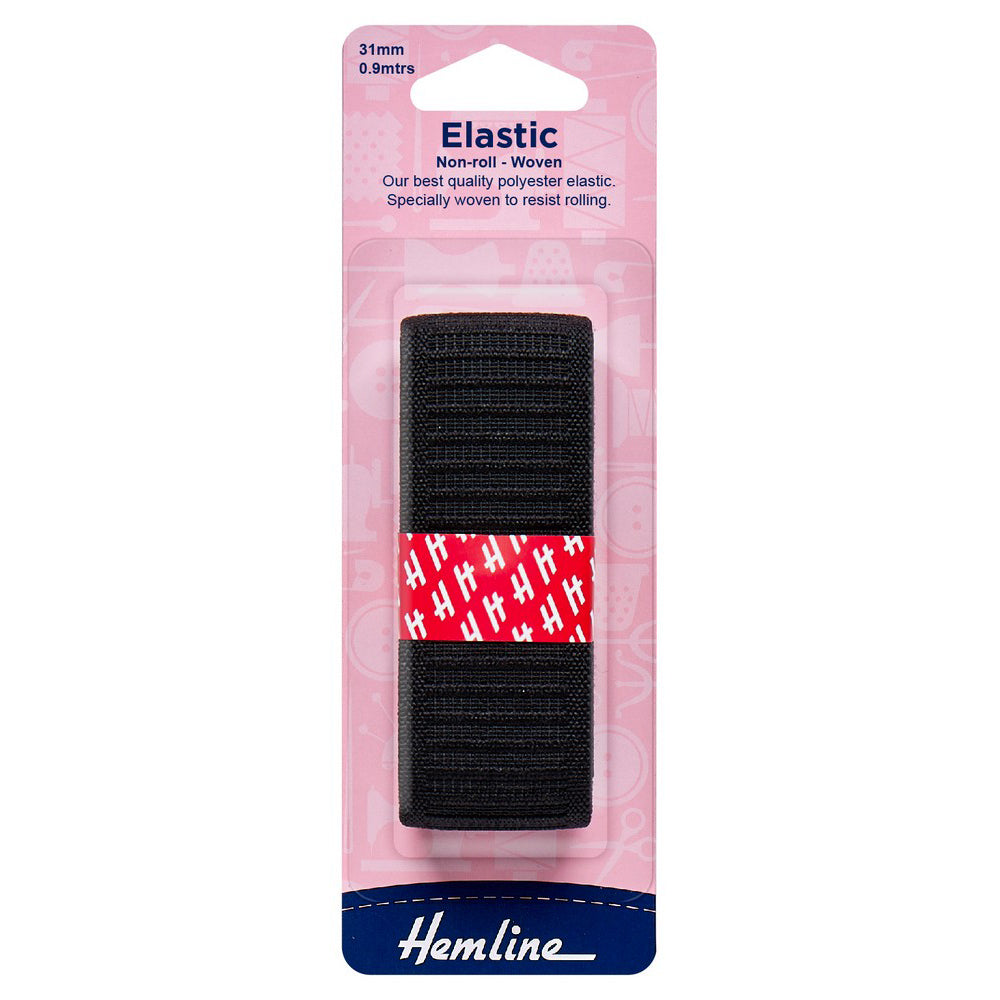 Elástico Reforzado Negro 31mm x 0,9mm (631.31) Hemline - 3 Unidades