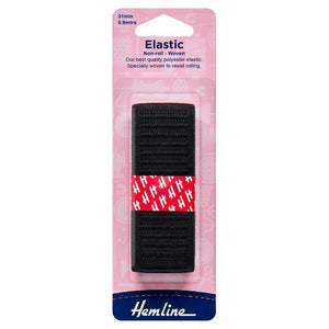 Elástico Reforzado Negro 31mm x 0,9mm (631.31) Hemline - 3 Unidades